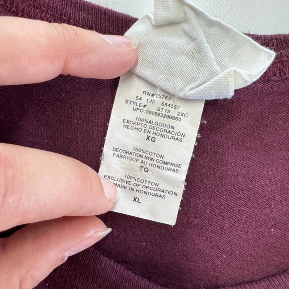 Champion Shirt Mens X Large Red Purple Crew Neck Vintage Tee Cotton - Picture 4 of 6